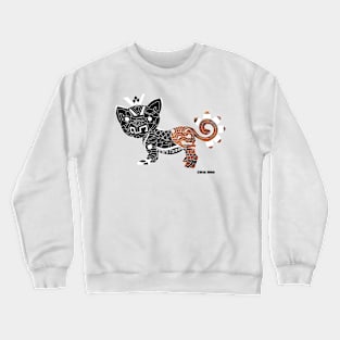 cute mexican ecopop tiger car in totonac ancient pattern art Crewneck Sweatshirt